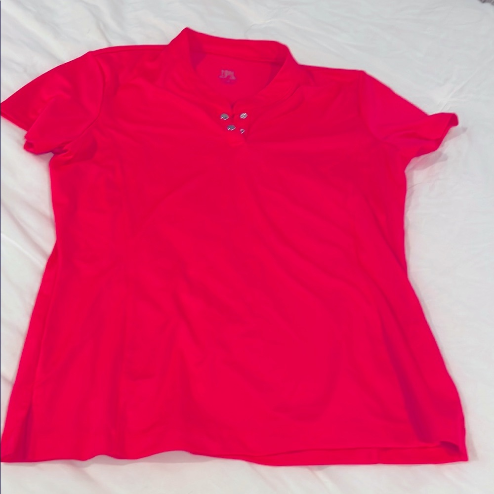 Vibrant Pink Short Sleeve Tail Polo Tee
